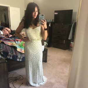 Adrianna papell white sparkle dress